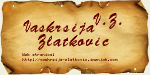 Vaskrsija Zlatković vizit kartica